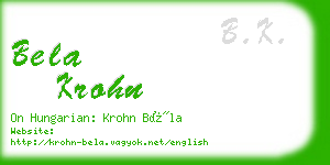 bela krohn business card